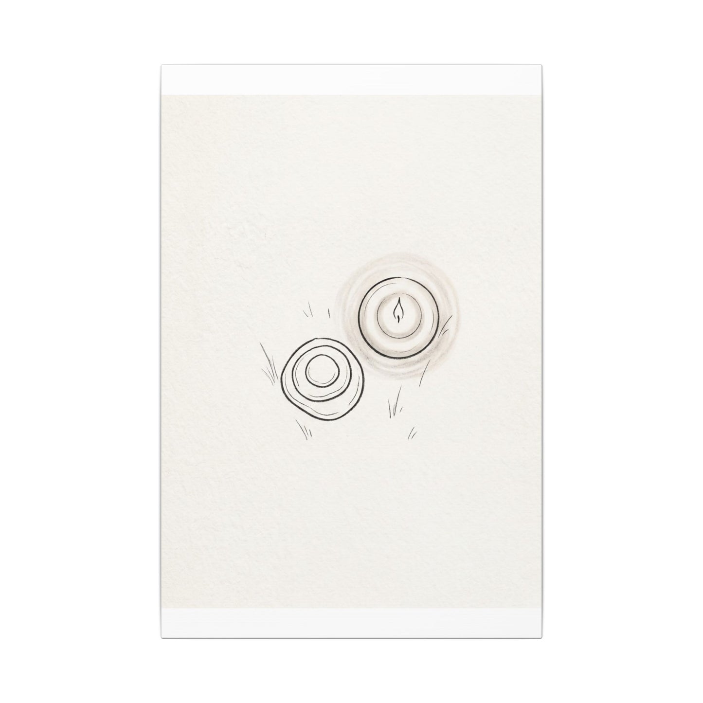 River Stones Canvas Art | Winter Japandi Minimal Line Art