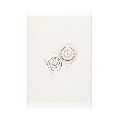 River Stones Canvas Art | Winter Japandi Minimal Line Art