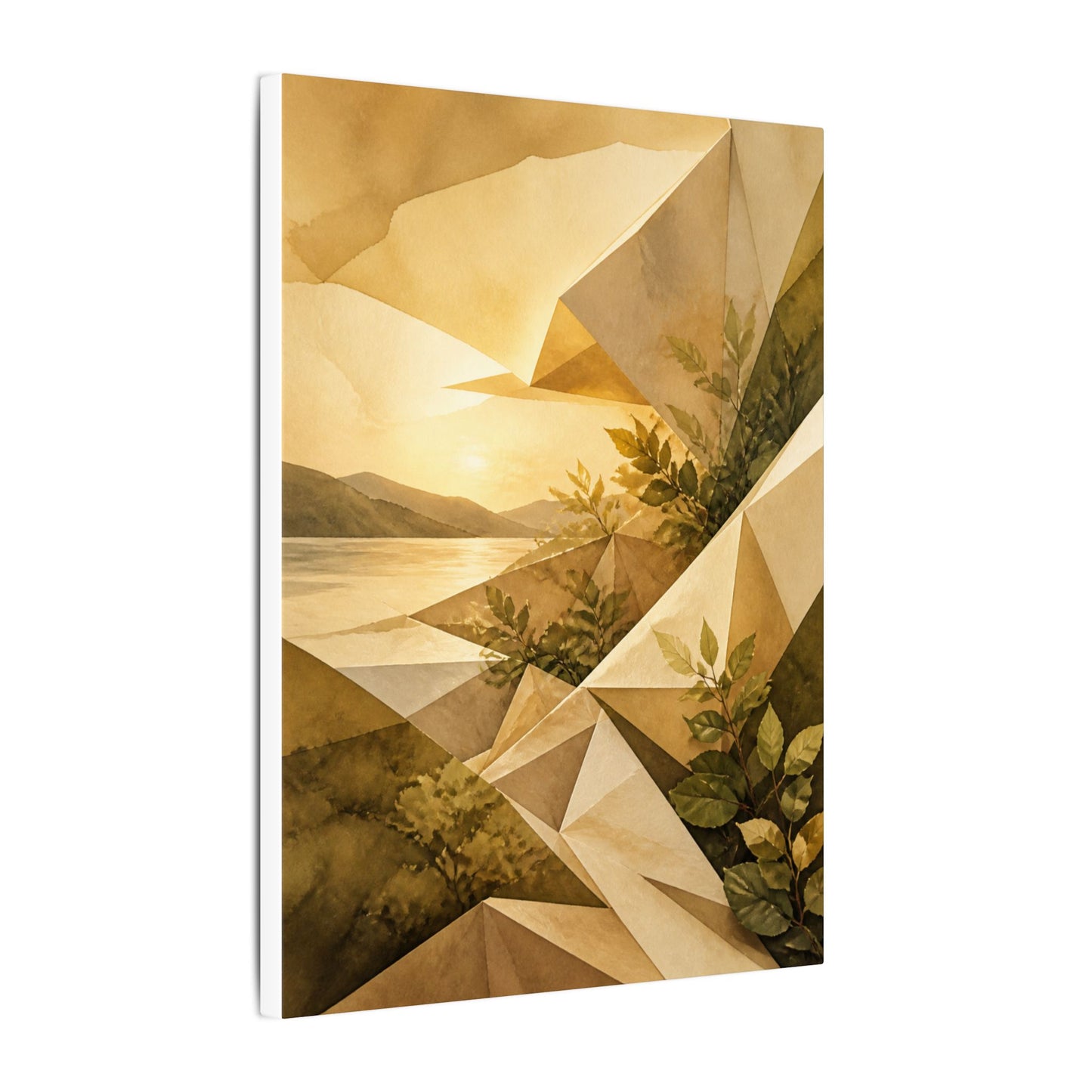 Golden Hour Paper Fold Canvas Art - Japandi Ma