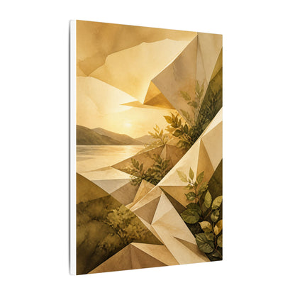 Golden Hour Paper Fold Canvas Art - Japandi Ma