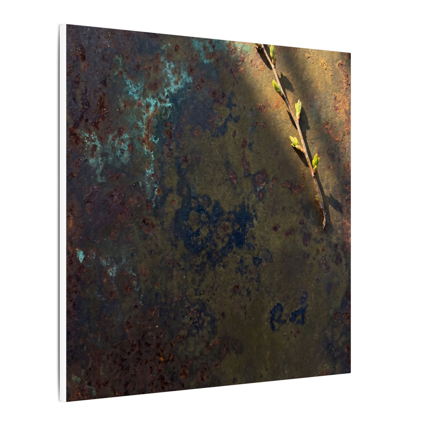 Golden Hour Rust Patina Canvas Art - Dark Japandi Ma