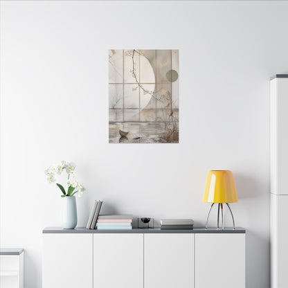 Winter Shoji Screen Japanese Pattern Canvas Art | Elegant Decor