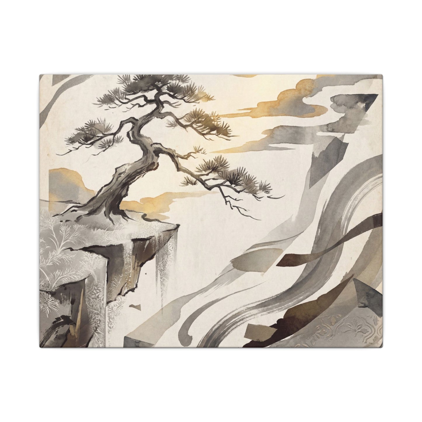 Golden Hour Pine Tree Canvas Art - Japandi Seijaku
