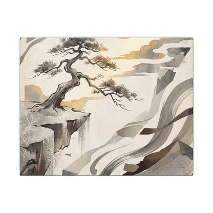Golden Hour Pine Tree Canvas Art - Japandi Seijaku