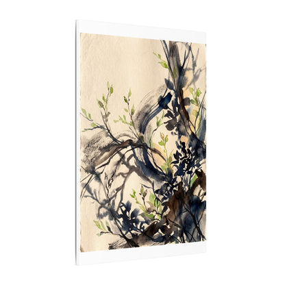 Ma Shadow Play Canvas Art - Dark Japandi Charcoal Ink
