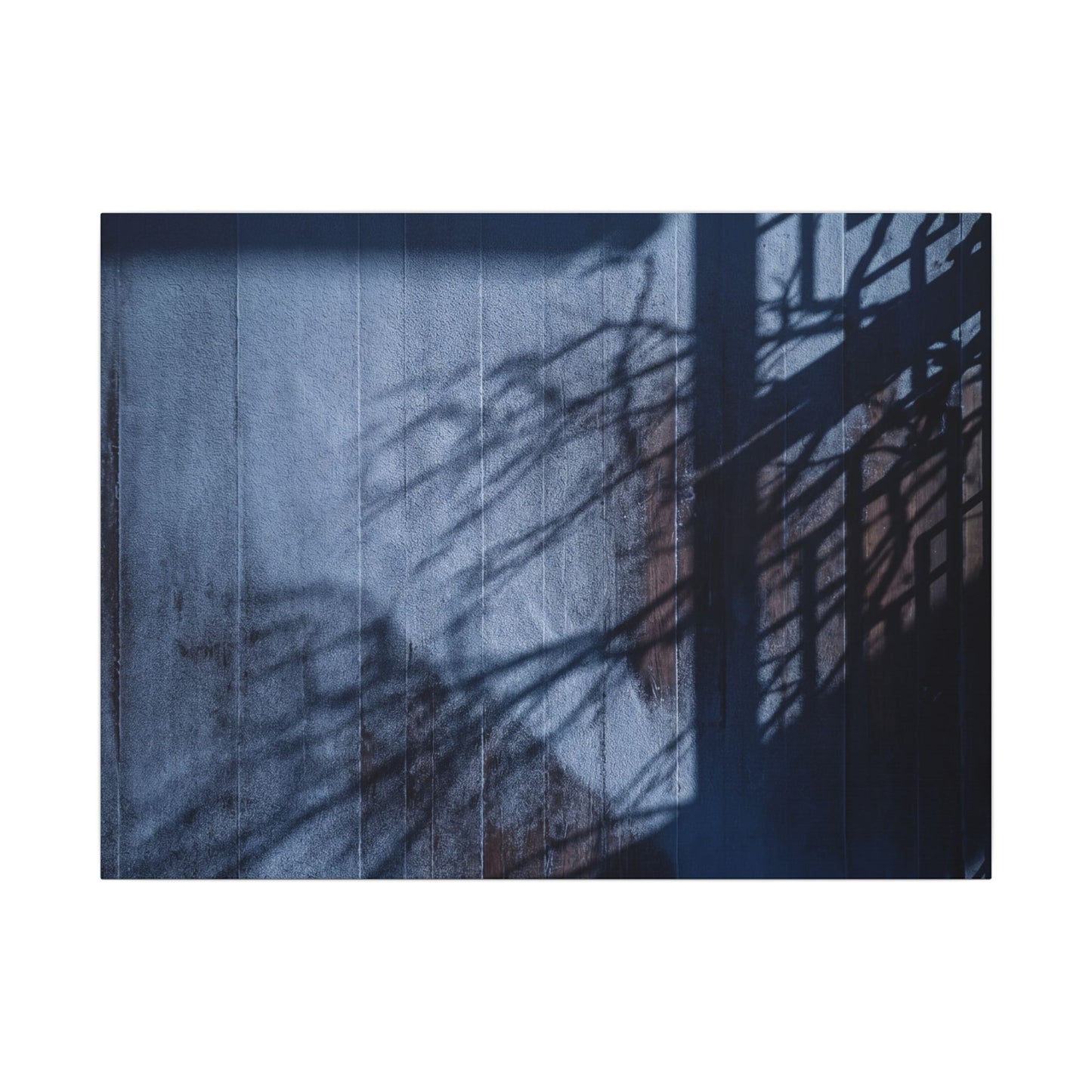 Shadow Play Moody Minimal Canvas Art | Moody Dark Japandi Art