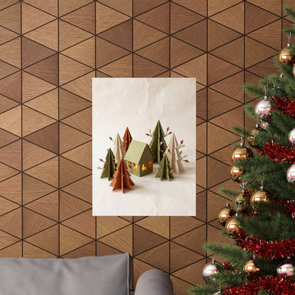 Spring Paper Fold Forest Whimsy Wall Art Print | Nostalgic Decor