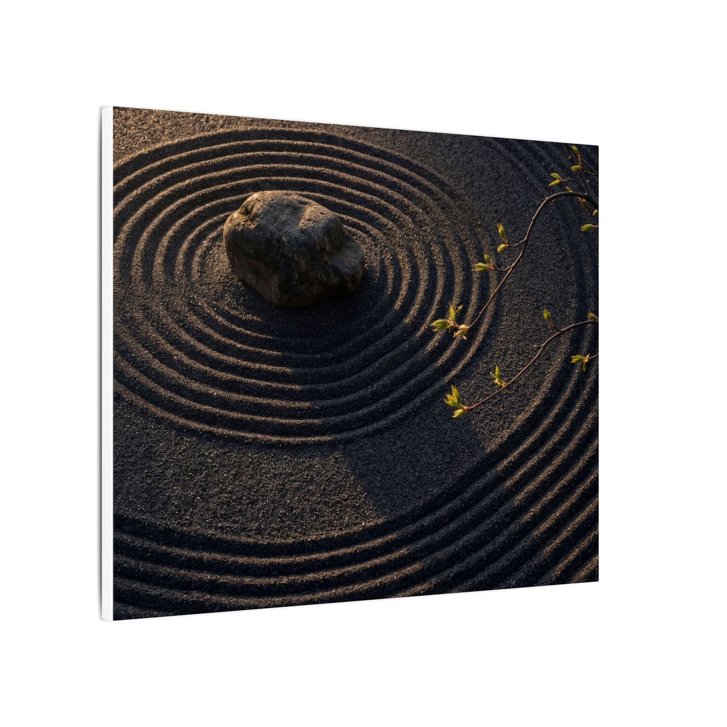 Rock Garden Shadow Zen Canvas Art | Bold Dark Japandi Art
