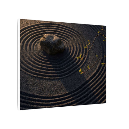 Rock Garden Shadow Zen Canvas Art | Bold Dark Japandi Art