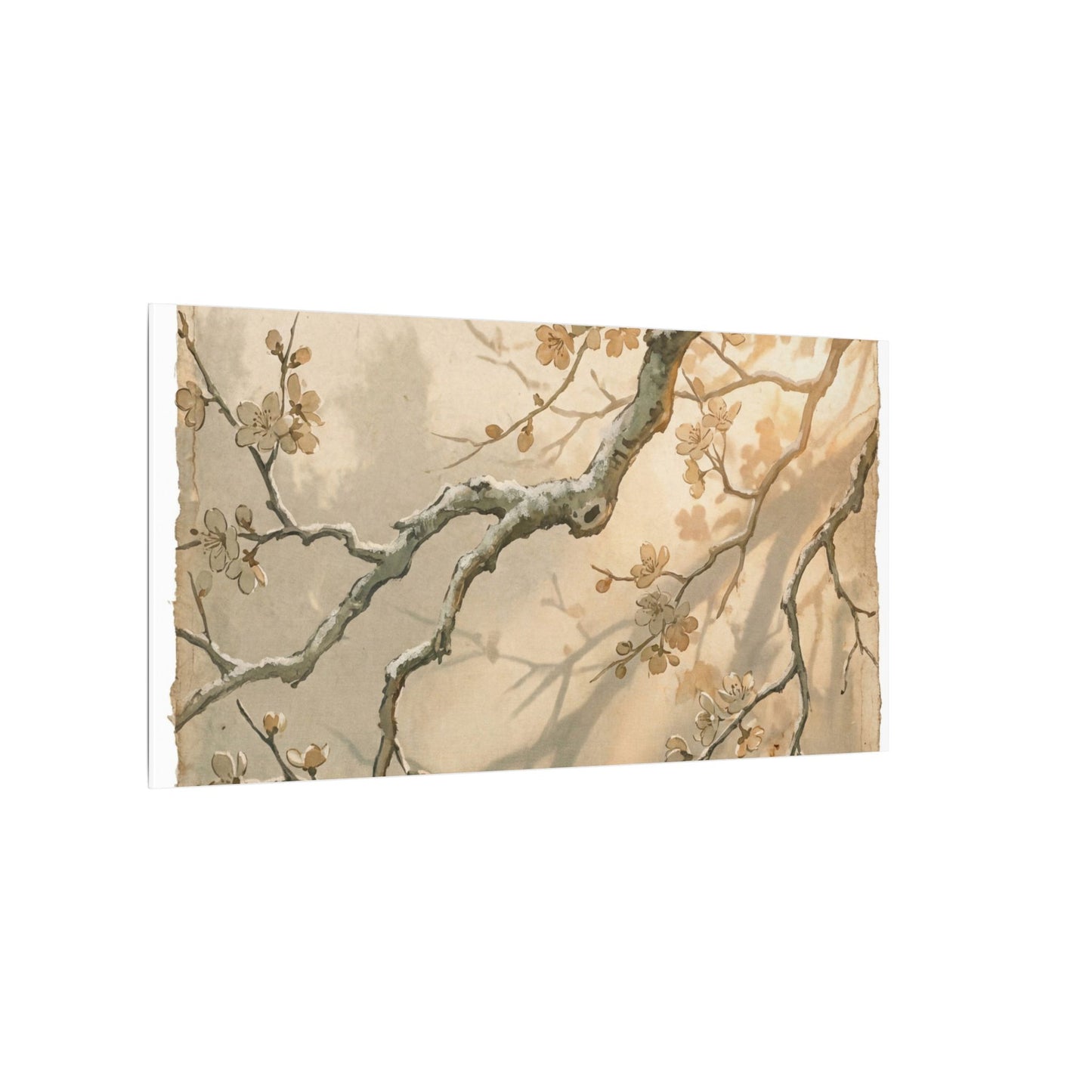 Cherry Blossom Canvas Art | Winter Japandi Japanese Pattern Art