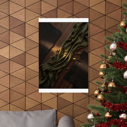 Silk Drape Spring Wall Art Print | Dark Japandi Bold Design