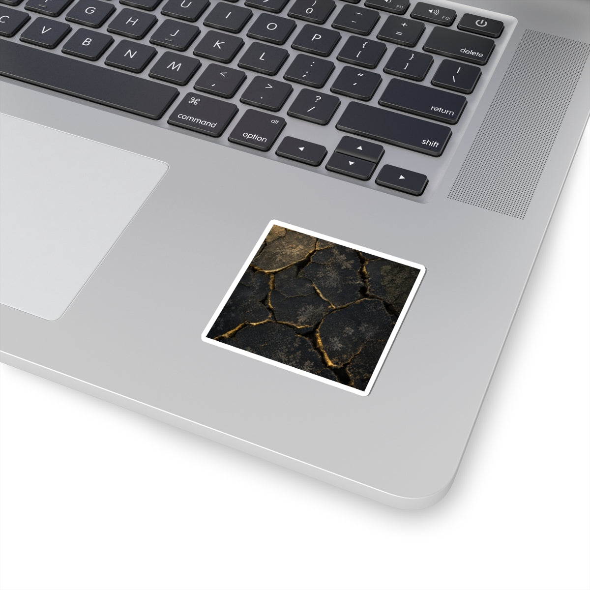 Cracked Earth Shadow Zen Sticker | Luxurious Dark Japandi Art