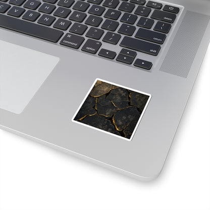 Cracked Earth Shadow Zen Sticker | Luxurious Dark Japandi Art
