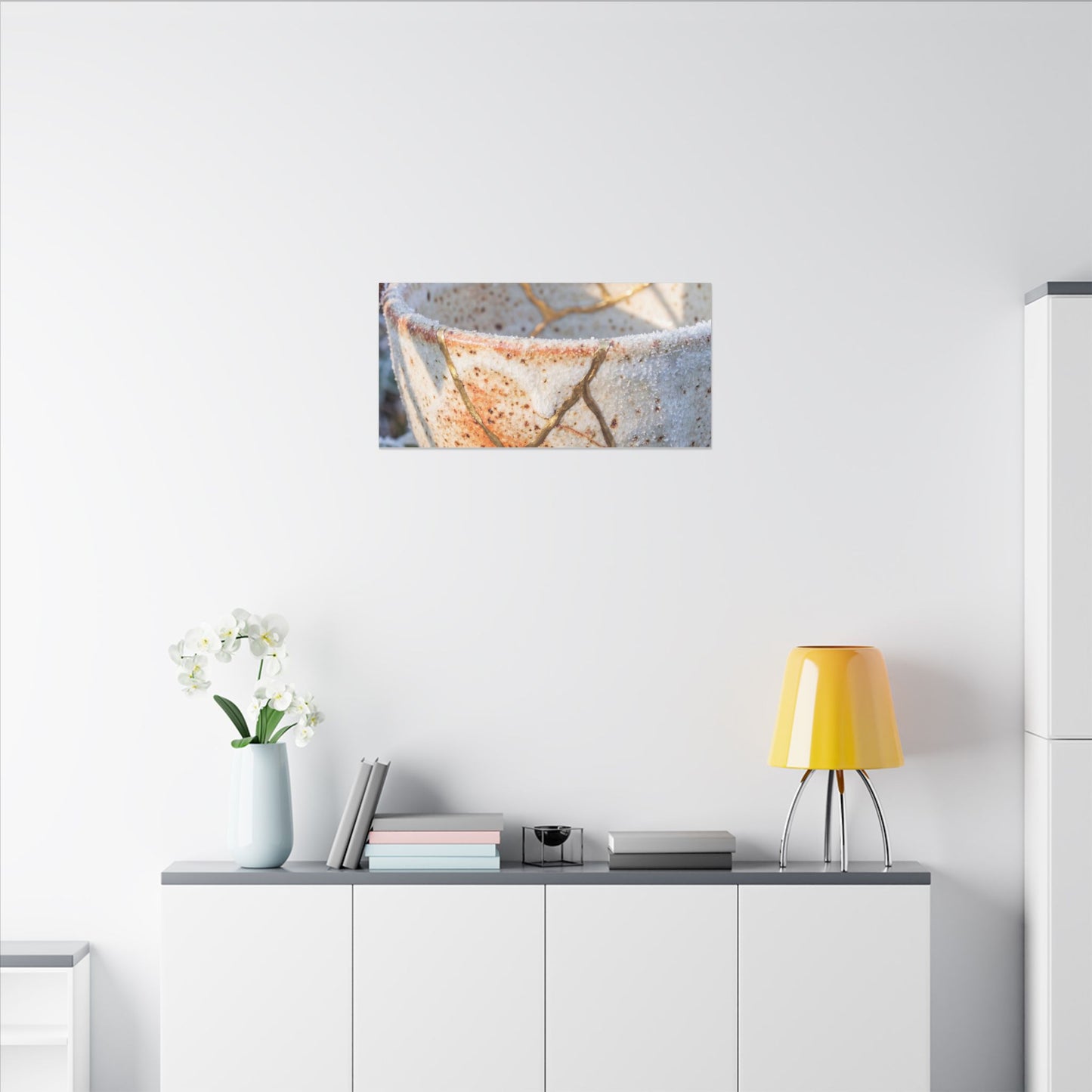 Resilient Ceramic Bowl Canvas Art - Gold Vein Kintsugi