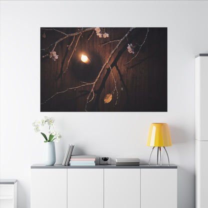 Datsuzoku Cherry Blossom Canvas Art - Dark Japandi Moody Minimal