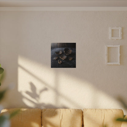 Winter Broken Pottery Shadow Zen Canvas Art | Bold Decor
