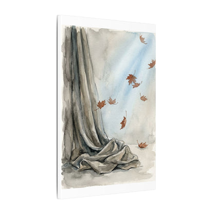 Ma Silk Drape Canvas Art - Japandi Watercolor