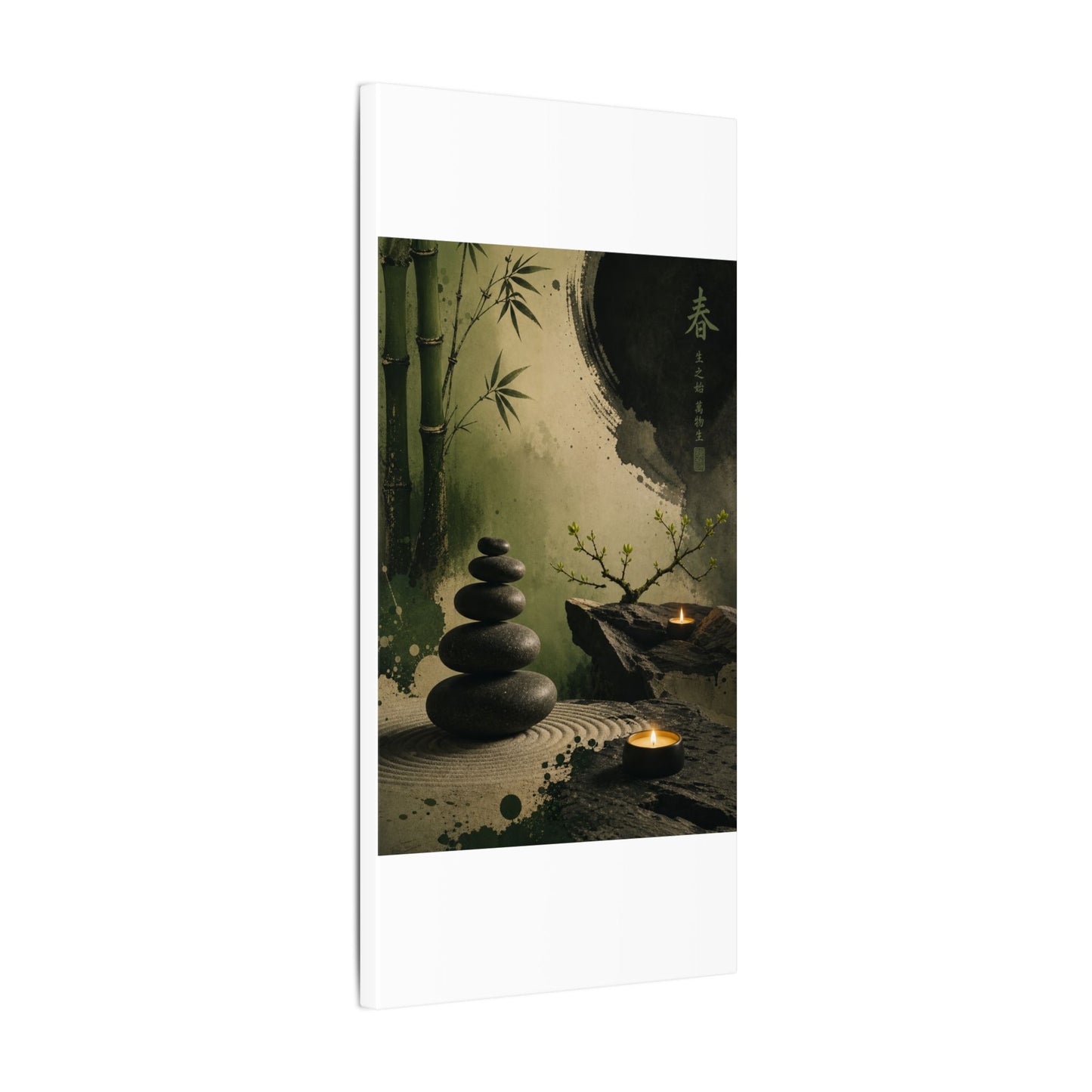 River Stones Spring Canvas Art | Zen Contemplative Design