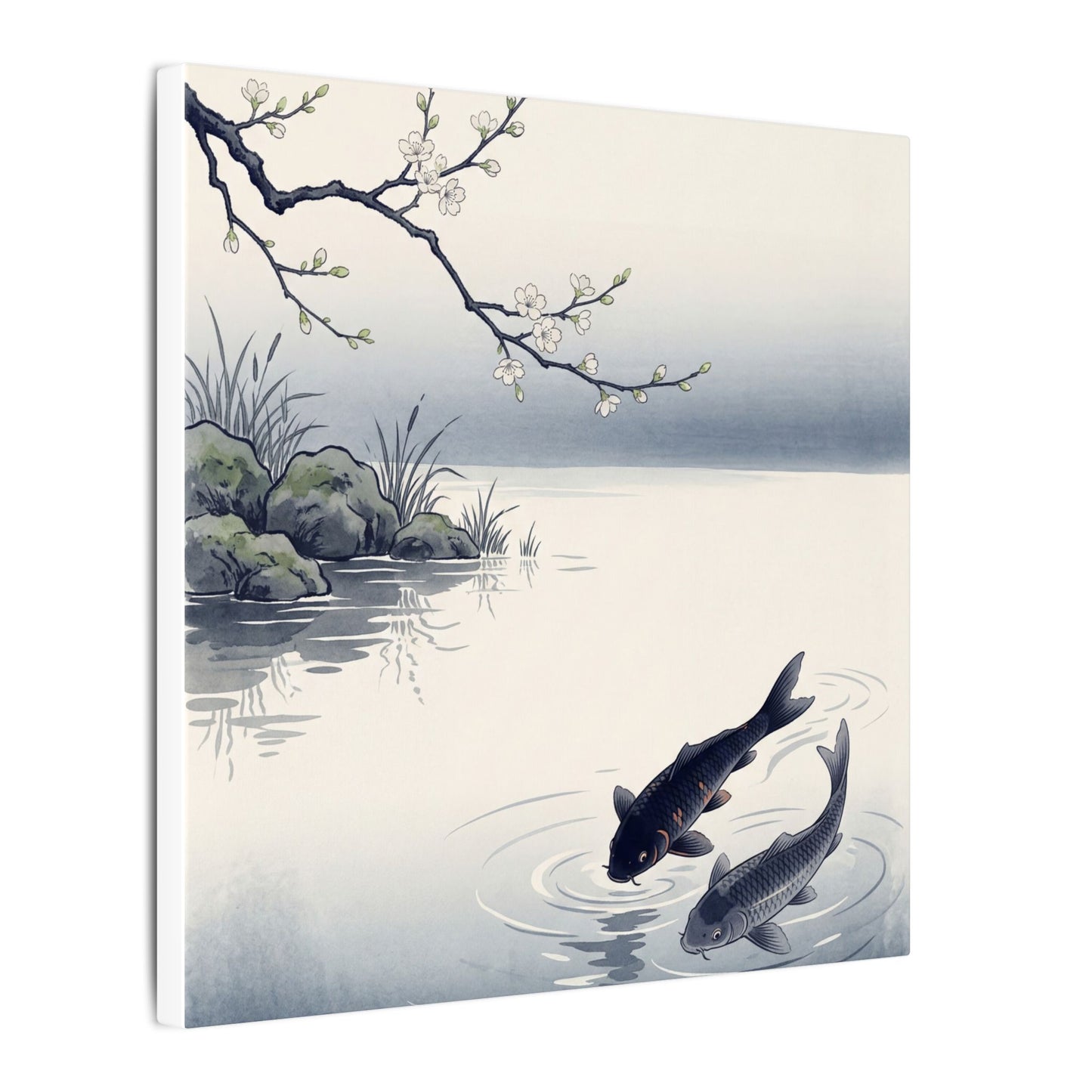 Ma Koi Pond Canvas Art - Zen Ukiyo E Inspired