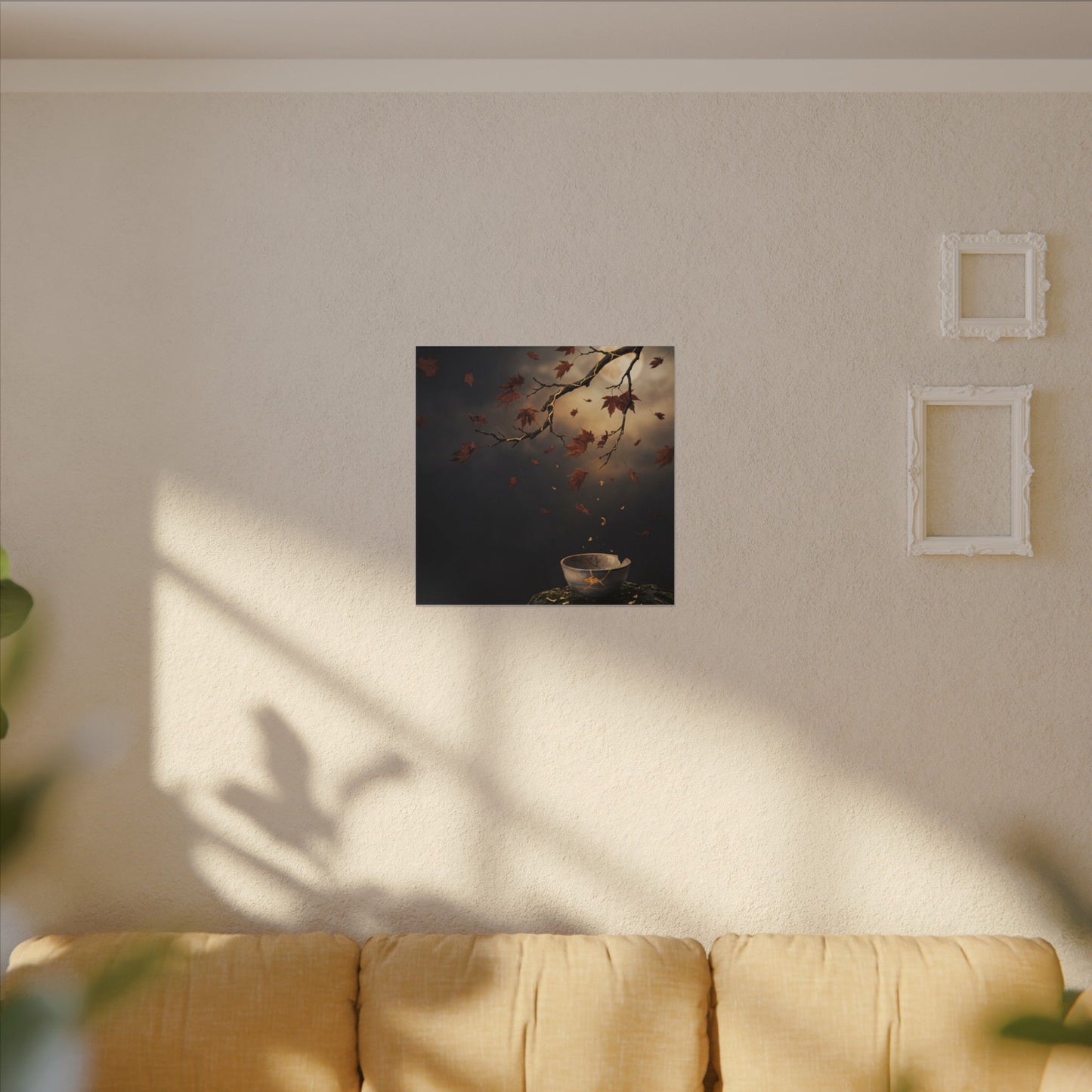 Moonlit Garden Gold Repair Canvas Art | Beautiful Kintsugi Art