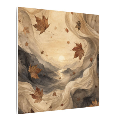 Autumn Silk Drape Watercolor Canvas Art | Earthy Decor