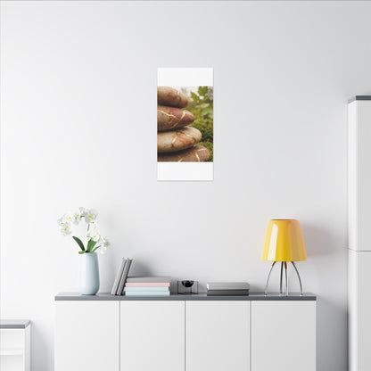River Stones Summer Canvas Art | Kintsugi Healing Design