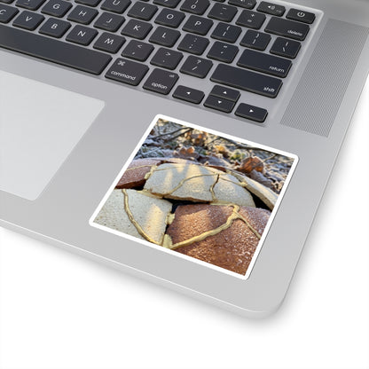 Kintsugi Broken Pottery in Dappled | Crackle Gold Sticker Art Print