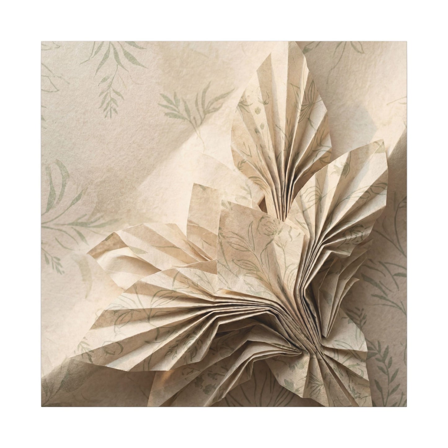 Paper Fold Summer Canvas Art | Japandi Neutral Design