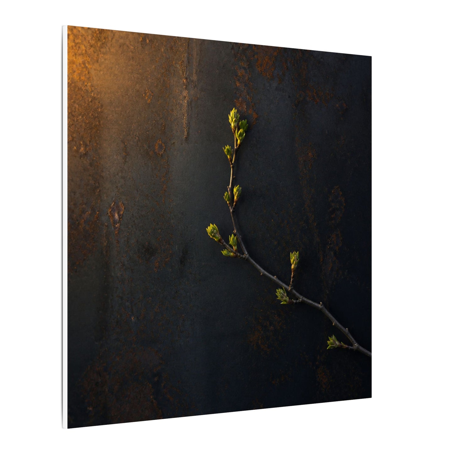 Dark Japandi Rust Patina in Golden Hour | Moody Minimal Canvas Art