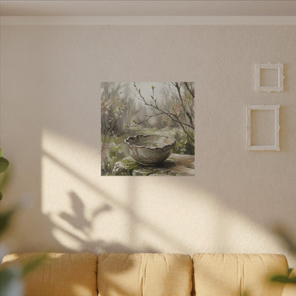 Japandi Ceramic Bowl in Overcast | Minimal Line Canvas Art