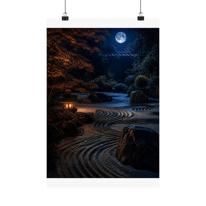 Datsuzoku Rock Garden Wall Art Print - Dark Japandi Shadow Zen
