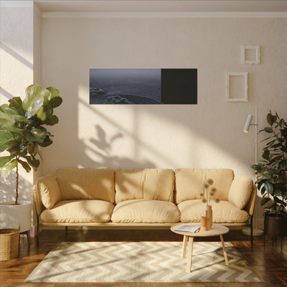 Ma Rock Garden Canvas Art - Dark Japandi Moody Minimal