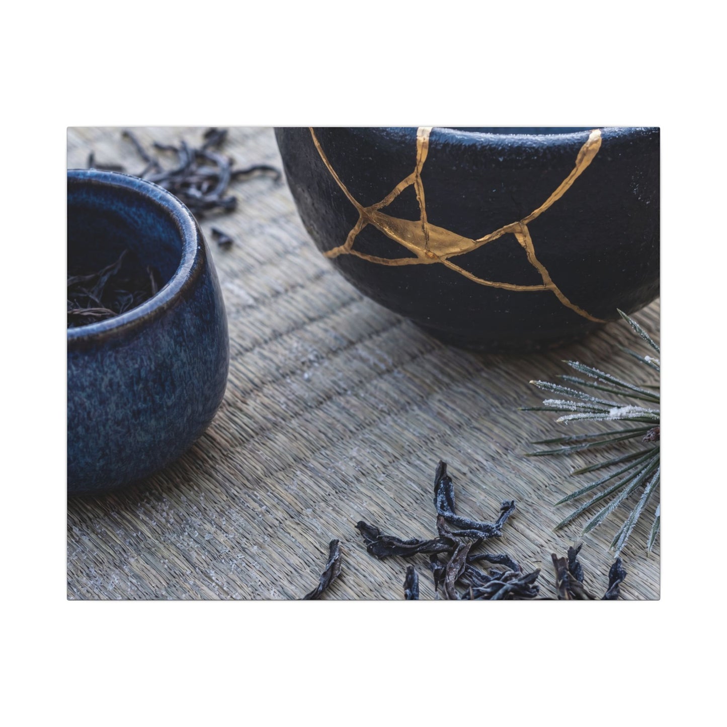 Kintsugi Tea Ceremony in Overcast | Gold Vein Canvas Art