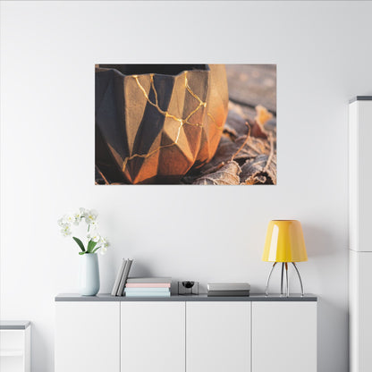Paper Fold Gold Repair Canvas Art | Philosophical Kintsugi Art