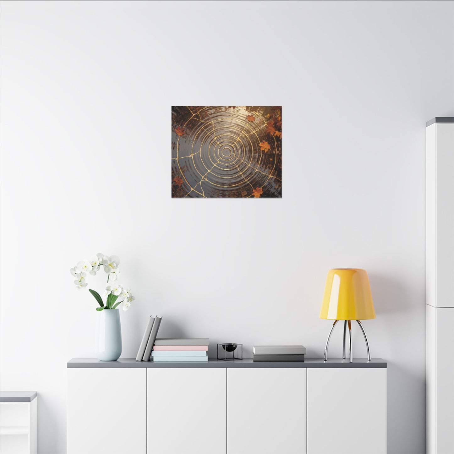 Artful Water Ripple Canvas Art - Gold Vein Kintsugi