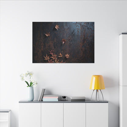 Moonlight Rust Patina Canvas Art - Dark Japandi Mono No Aware