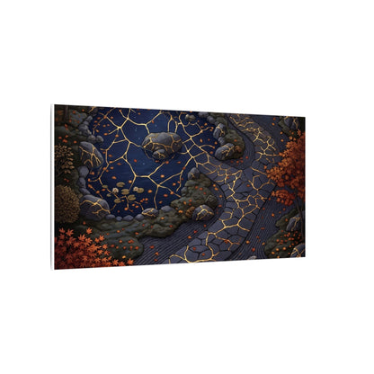 Moonlit Garden Gold Vein Canvas Art | Resilient Kintsugi Art
