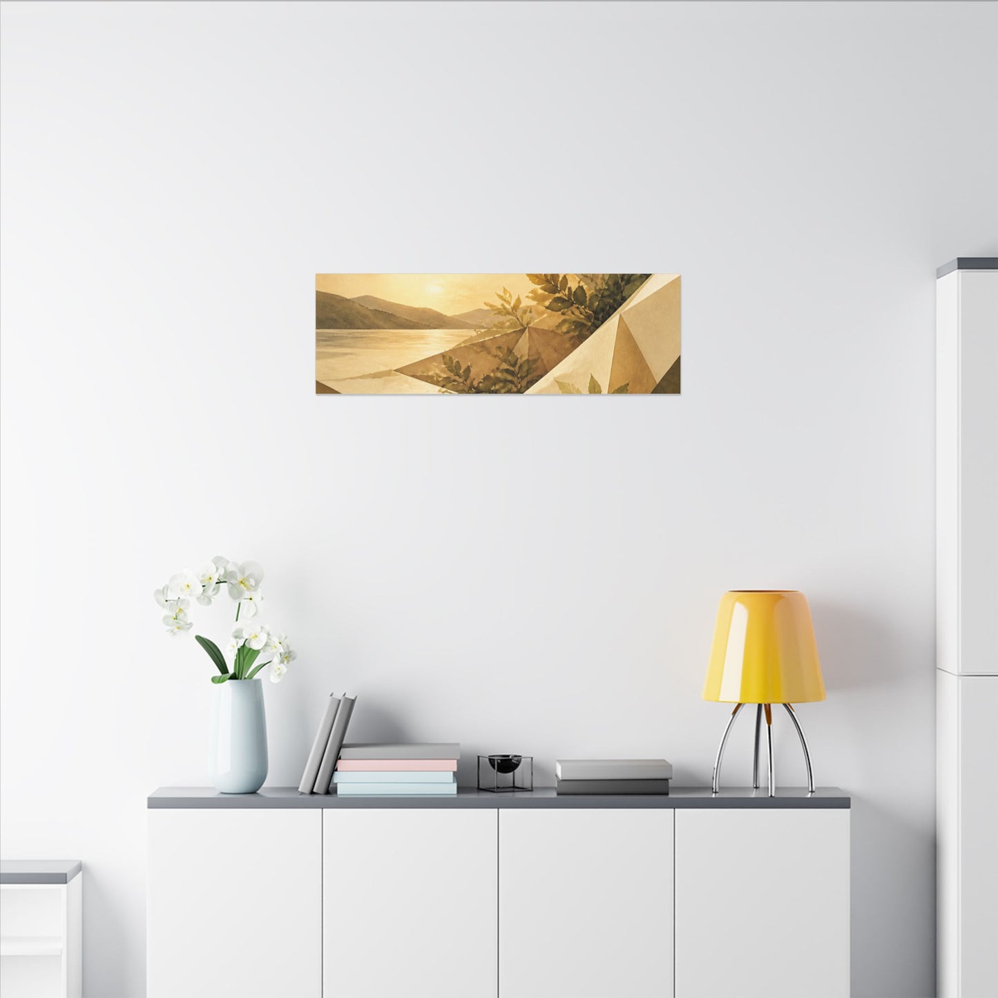 Golden Hour Paper Fold Canvas Art - Japandi Ma