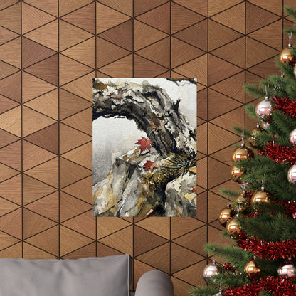 Autumn Pine Tree Watercolor Wall Art Print | Elegant Decor
