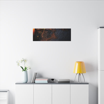 Candlelight Rust Patina Canvas Art - Dark Japandi Ma