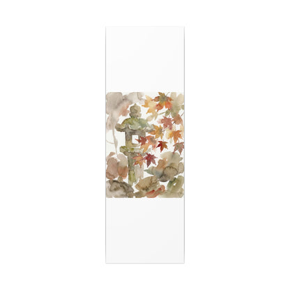 Stone Lantern Watercolor Canvas Art | Earthy Japandi Art
