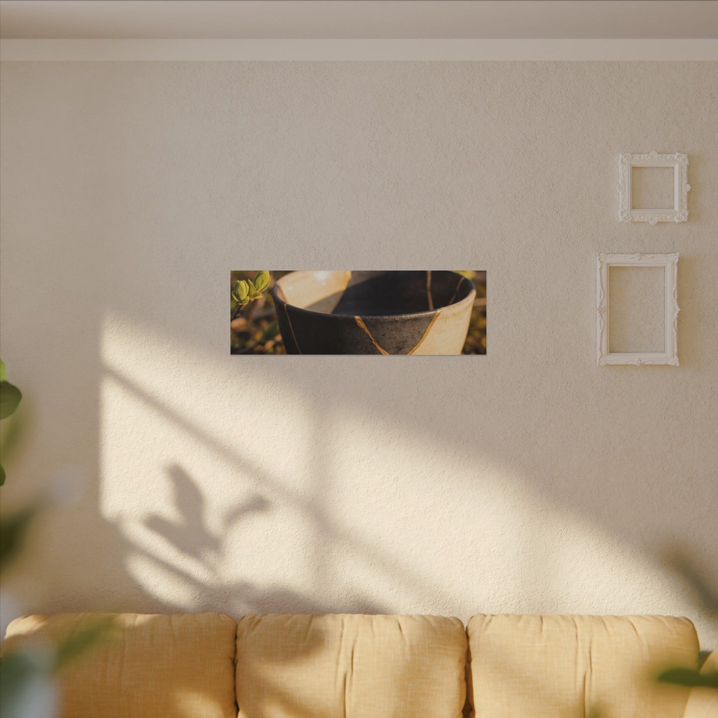Seijaku Broken Pottery Canvas Art - Kintsugi Gold Repair