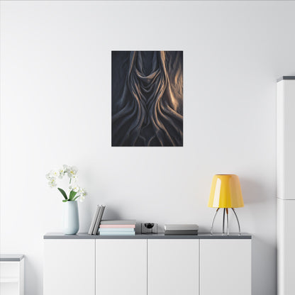 Moody Silk Drape Canvas Art - Shadow Zen Dark Japandi