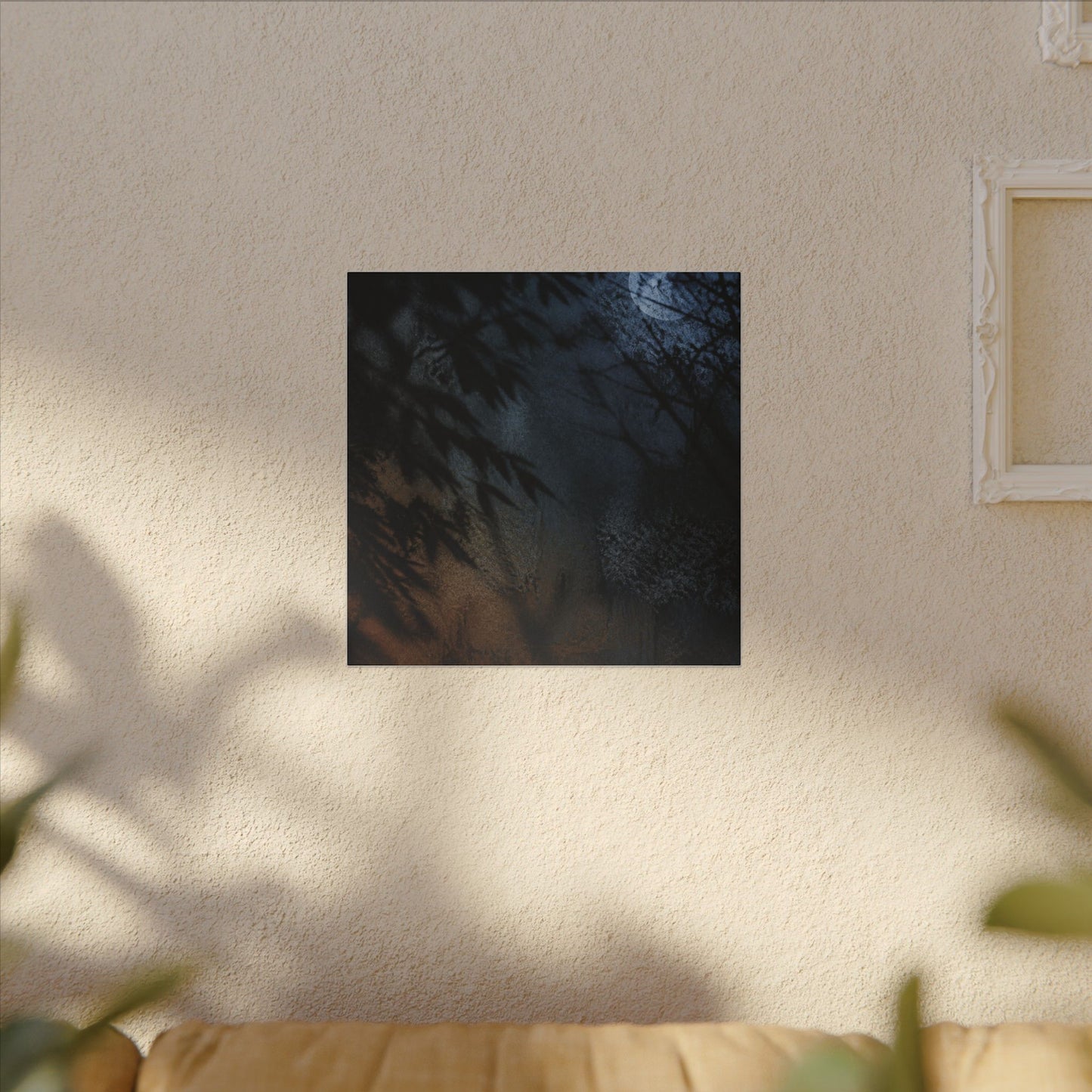 Kanso Shadow Play Canvas Art - Dark Japandi Shadow Zen