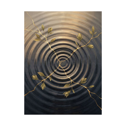 Kanso Water Ripple Wall Art Print - Kintsugi Gold Vein
