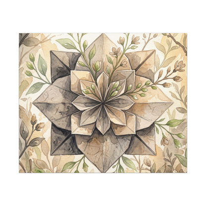 Warm Paper Fold Canvas Art - Watercolor Japandi