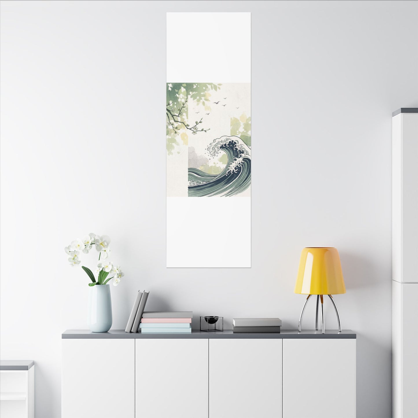 Spring Ocean Wave Ukiyo E Inspired Canvas Art | Serene Decor