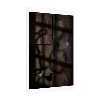 Dark Japandi Shadow Play in Candlelight | Dark Texture Canvas Art