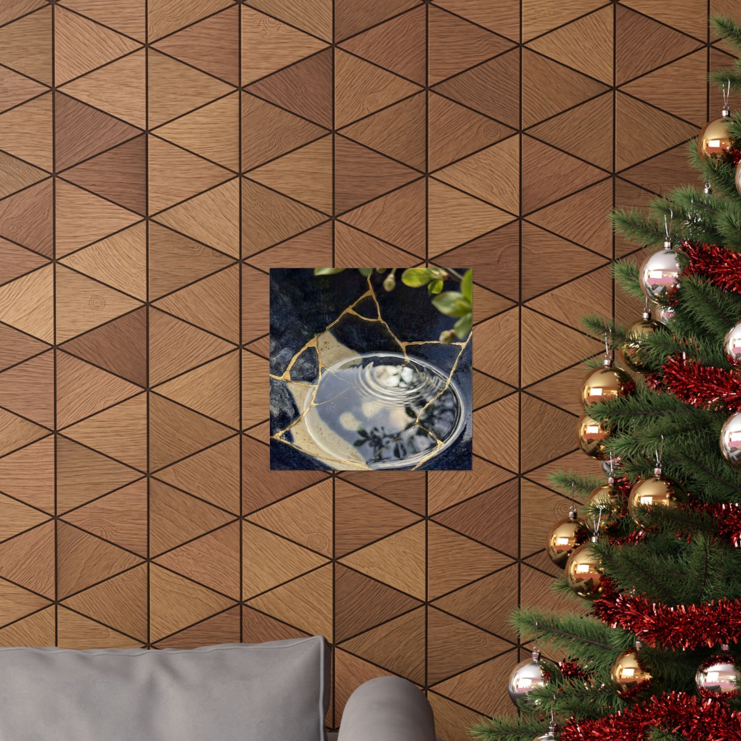 Seijaku Water Ripple Wall Art Print - Kintsugi Gold Repair