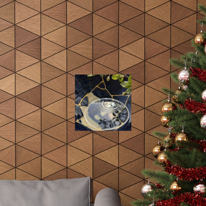 Seijaku Water Ripple Wall Art Print - Kintsugi Gold Repair